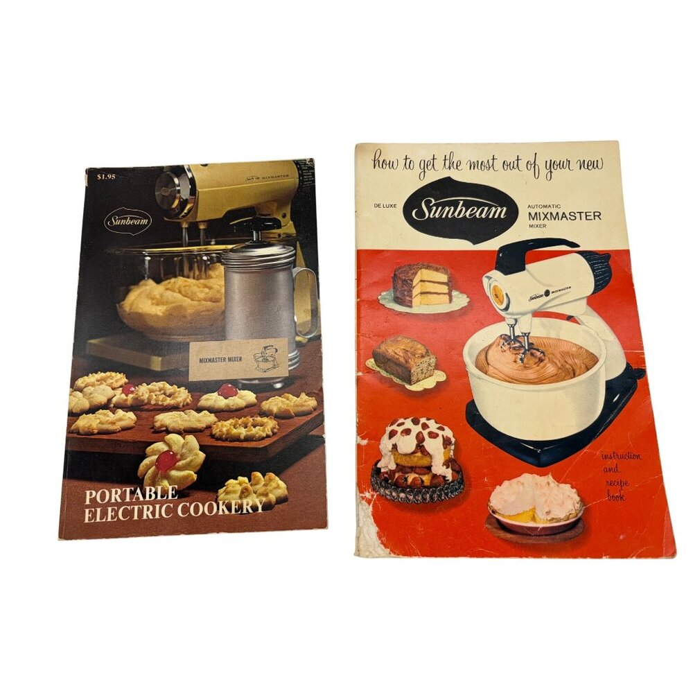 Vintage Sunbeam Mixmaster Recipe Instruction Booklet Cookery Cookbook Pair